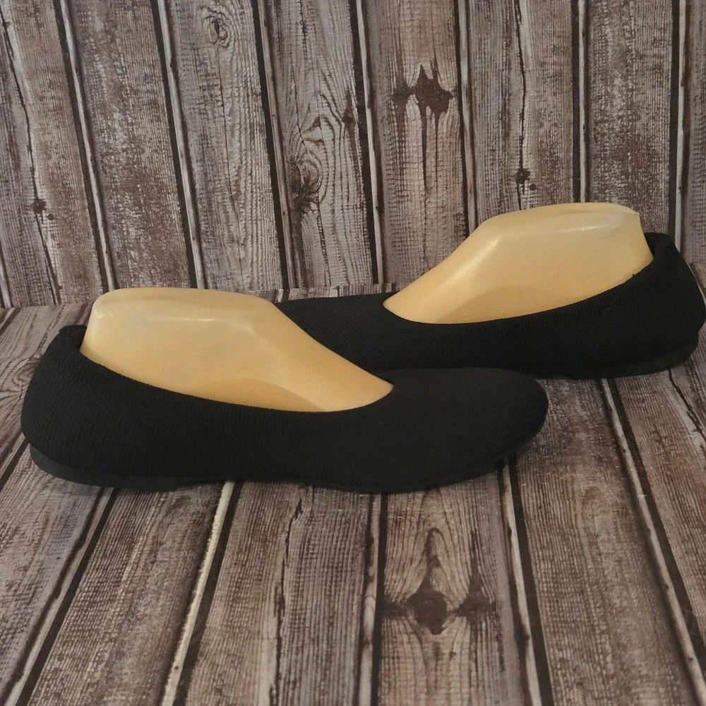 Sz 42 / 10.5 VIVAIA Claire Round Toe Black Knit Cushioned Ballet Flats Shoes